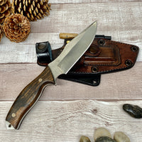 
              Tactical Knife with N690 Bohler Steel Knife, Leather Sheath & Ferro Rod
            