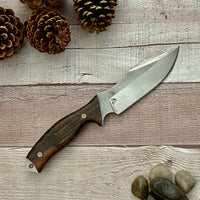 Tactical Knife with N690 Bohler Steel Knife, Leather Sheath & Ferro Rod