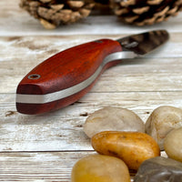 
              Hunting Knife N690 Steel Blade Wood Handle with Leather Sheath, Skinner Knife
            