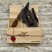 Tactical Knife with N690 Bohler Steel Walnut Handle and 1/8 inches Leather Sheath Professional Knife with Opt Laser Engraving Handle