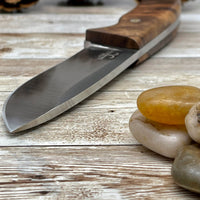 Hunting Knife Camping Knife with Personalized Wood Handle and Leather Sheath for Gift Walnut/Wenge Handle Bohler N690 Bushcraft Knife