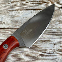 Hunting Knife N690 Steel Blade Wood Handle with Leather Sheath, Skinner Knife