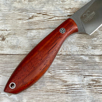 Hunting Knife N690 Steel Blade Wood Handle with Leather Sheath, Skinner Knife