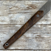 Kiridashi Wood Carving Knife 1/8 inch N690 Steel Blade Walnut Wood Handle with Leather Sheath