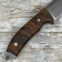 Hunting Knife Camping Knife with Personalized Wood Handle and Leather Sheath for Gift Walnut/Wenge Handle Bohler N690 Bushcraft Knife