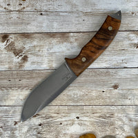 Hunting Knife Camping Knife with Personalized Wood Handle and Leather Sheath for Gift Walnut/Wenge Handle Bohler N690 Bushcraft Knife