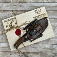 Tactical Knife with N690 Bohler Steel Walnut Handle and 1/8 inches Leather Sheath Professional Knife with Opt Laser Engraving Handle